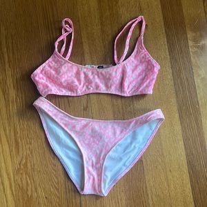 Pink Cheetah Print Triangl Bikini